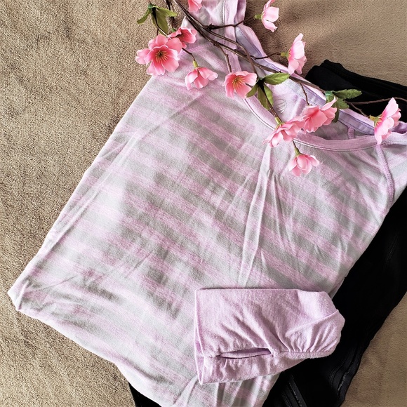 MPG Tops - MPG Sport Pink & Grey Thumbhole Athletic Top